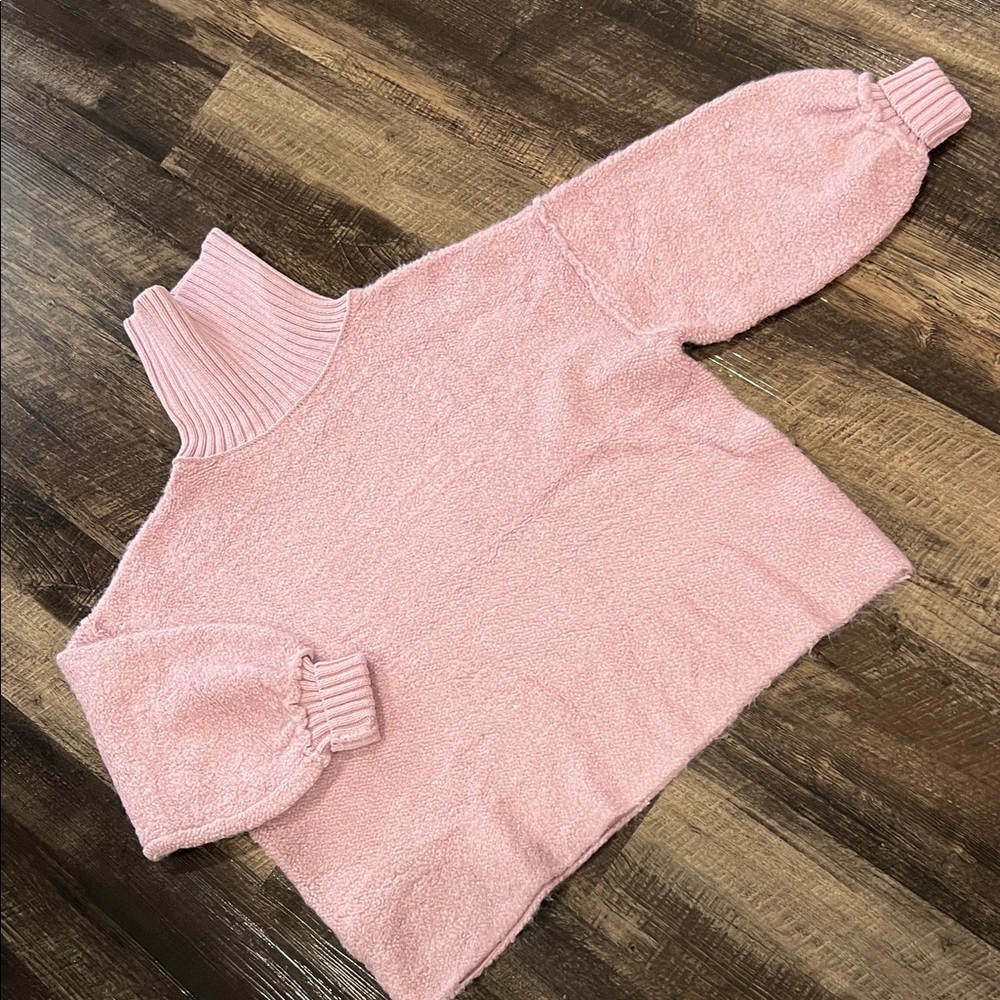 New Free People Cozy Pink Turtleneck Women's Sweater sz XS